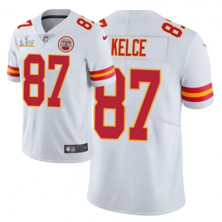 Herren Kansas City Chiefs Trikot Travis Kelce 87 Nike Weiß 2021 Super Bowl LV